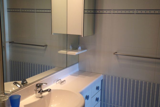 meuble simple vasque dans la salle d'eau
