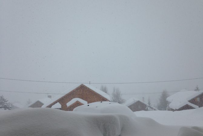 Vue de l'appartement sous la neige